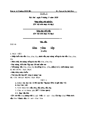 Giáo án Lớp 1 - Tuần 9 - Năm học 2020-2021 - Nguyễn Thị Minh Hoa