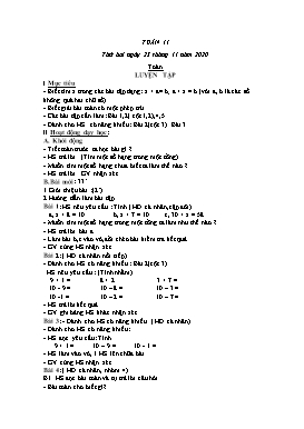 Giáo án Lớp 2 - Tuần 11 - Năm học 2020-2021