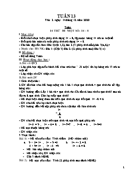 Giáo án Lớp 2 - Tuần 13 - Năm học 2020-2021