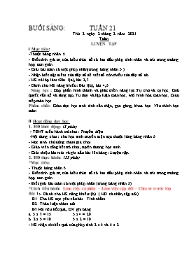 Giáo án Lớp 2 - Tuần 21 - Năm học 2020-2021