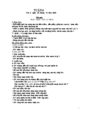 Giáo án Lớp 2 - Tuần 6 - Năm học 2020-2021