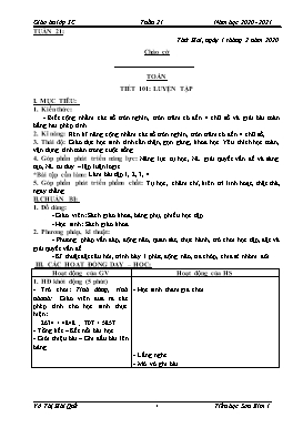 Giáo án Lớp 3 soạn theo ĐHPTNLHS - Tuần 21 - Năm học 2020-2021 - Võ Thị Hải Quế