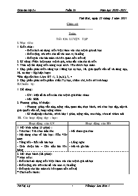 Giáo án Lớp 3 soạn theo ĐHPTNLHS - Tuần 26 - Năm học 2020-2021 - Từ Thị Lý