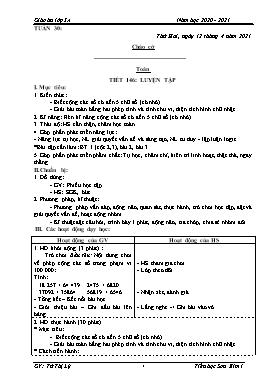 Giáo án Lớp 3 soạn theo ĐHPTNLHS - Tuần 30 - Năm học 2020-2021 - Từ Thị Lý