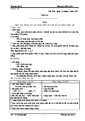 Giáo án Lớp 3 soạn theo ĐHPTNLHS - Tuần 31 - Năm học 2020-2021 - Võ Thị Hải Quế