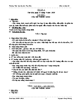 Giáo án Lớp 3 - Tuần 1 - Năm học 2020-2021 - Nguyễn Hồng Nhung