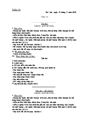 Giáo án Lớp 3 - Tuần 10 - Năm học 2020-2021