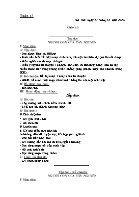 Giáo án Lớp 3 - Tuần 13 - Năm học 2020-2021