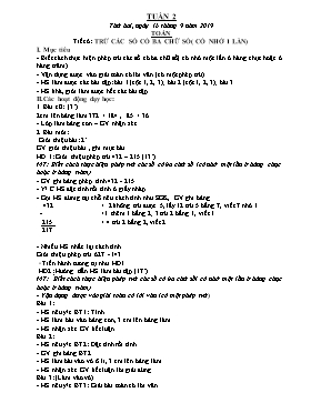 Giáo án Lớp 3 - Tuần 2 - Năm học 2019-2020