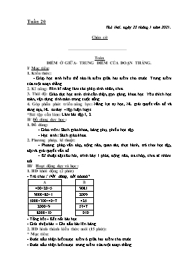 Giáo án Lớp 3 - Tuần 20 - Năm học 2020-2021