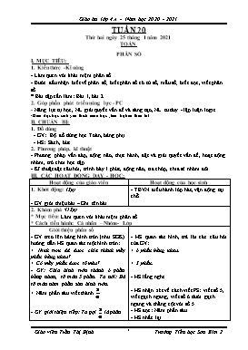 Giáo án Lớp 4 soạn theo ĐHPTNLHS - Tuần 20 - Năm học 2020-2021 - Trần Thị Định