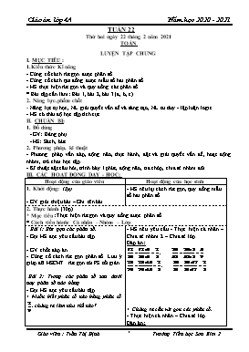 Giáo án Lớp 4 soạn theo ĐHPTNLHS - Tuần 22 - Năm học 2020-2021 - Trần Thị Định