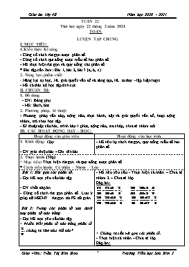 Giáo án Lớp 4 soạn theo ĐHPTNLHS - Tuần 22 - Năm học 2020-2021 - Trần Thị Kim Hoa
