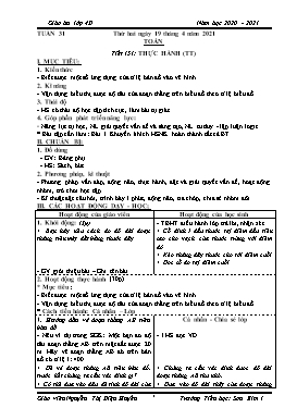 Giáo án Lớp 4 soạn theo ĐHPTNLHS - Tuần 31 - Năm học 2020-2021 - Nguyễn Thị Diệu Huyền