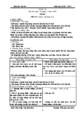 Giáo án Lớp 4 soạn theo ĐHPTNLHS - Tuần 31 - Năm học 2020-2021 - Trần Thị Kim Hoa