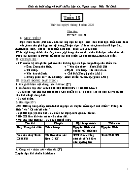 Giáo án Lớp 4 - Tuần 18 - Năm học 2019-2020 - Trần Thị Định