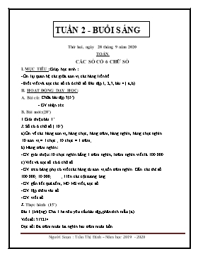 Giáo án Lớp 4 - Tuần 2 - Năm học 2020-2021 - Trần Thị Định