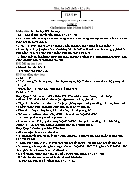 Giáo án Lớp 5 (Buổi chiều) - Tuần 19 - Năm học 2019-2020