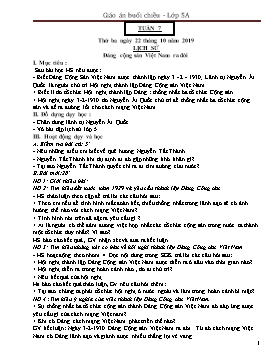Giáo án Lớp 5 (Buổi chiều) - Tuần 7 - Năm học 2019-2020