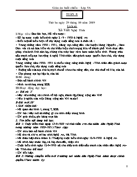 Giáo án Lớp 5 (Buổi chiều) - Tuần 8 - Năm học 2019-2020
