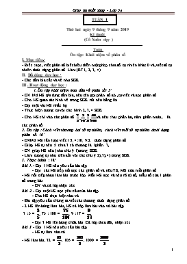 Giáo án Lớp 5 (Buổi sáng) - Tuần 1 - Năm học 2019-2020