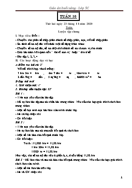 Giáo án Lớp 5 (Buổi sáng) - Tuần 10 - Năm học 2020-2021