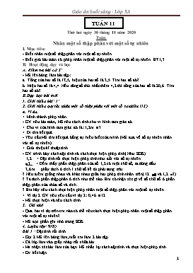 Giáo án Lớp 5 (Buổi sáng) - Tuần 11 - Năm học 2020-2021