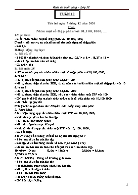 Giáo án Lớp 5 (Buổi sáng) - Tuần 12 - Năm học 2020-2021