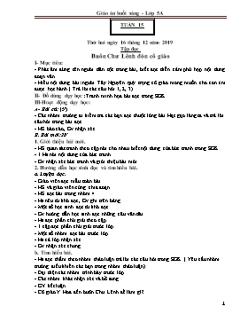 Giáo án Lớp 5 (Buổi sáng) - Tuần 15 - Năm học 2019-2020