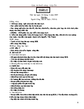Giáo án Lớp 5 (Buổi sáng) - Tuần 19 - Năm học 2018-2019