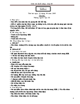 Giáo án Lớp 5 (Buổi sáng) - Tuần 7 - Năm học 2019-2020