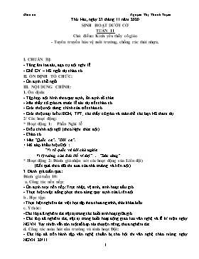 Giáo án Sinh hoạt dưới cờ Lớp 1 - Tuần 11 - Năm học 2020-2021 - Nguyễn Thị Thanh Tuyền
