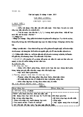 Giáo án Tập đọc + Thủ công Lớp 2 - Tuần 32 - Năm học 2020-2021