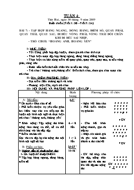 Giáo án Thể dục Lớp 5 - Tuần 4 - Năm học 2019-2020