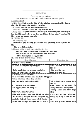 Giáo án Thủ công Lớp 2 - Tiết 1, Bài: Ôn tập, thực hành thi khéo tay làm đồ chơi theo ý thích