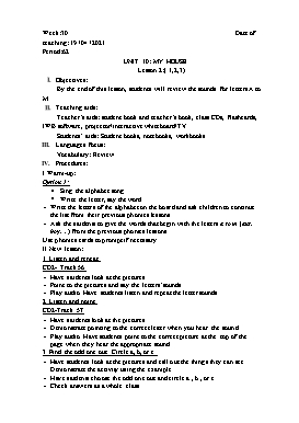 Giáo án Tiếng Anh Lớp 1 - Period 62+63, Unit 10: My house. Lesson 2 (1, 2, 3) - Năm học 2020-2021