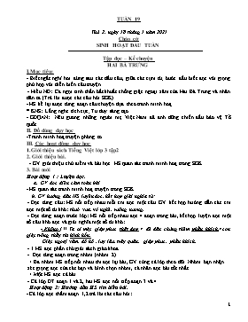 Giáo án Tổng hợp các môn Lớp 3 - Tuần 19 - Năm học 2020-2021
