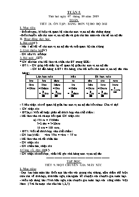 Giáo án Tổng hợp các môn Lớp 5 - Tuần 5 - Năm học 2019-2020